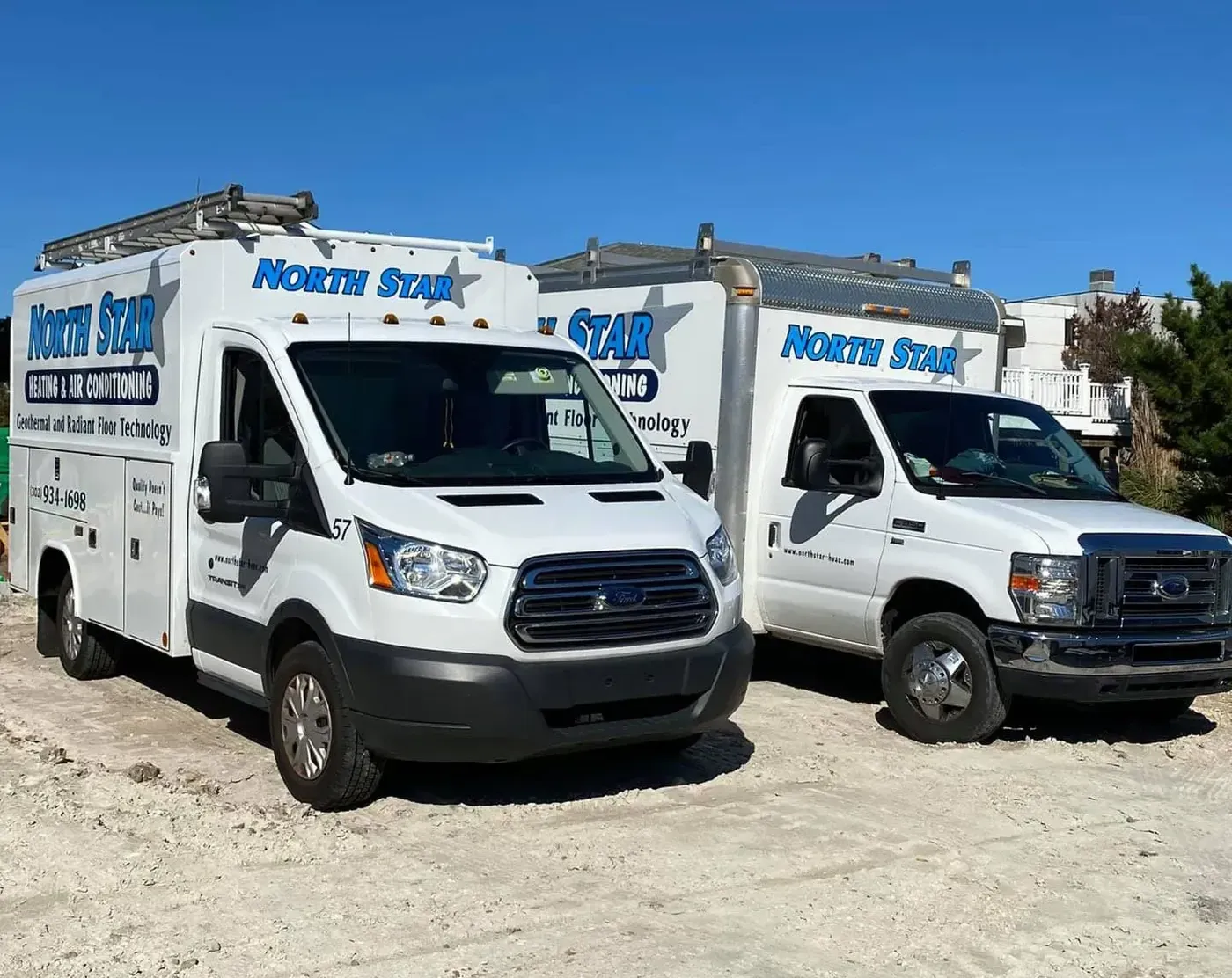 North Star Heating and AC service trucks serving Sussex County Delaware and Eastern Shore Maryland