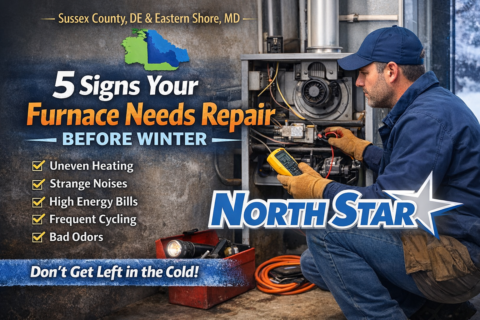 5 Signs Your Furnace Needs Repair Before Winter — North Star Heating & Air Conditioning serving Sussex County DE and Eastern Shore MD