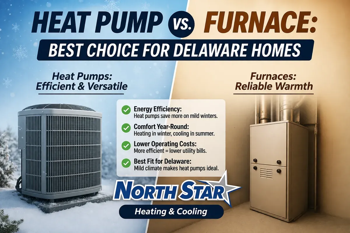 Heat Pump vs. Furnace comparison for Delaware homes — North Star Heating and AC
