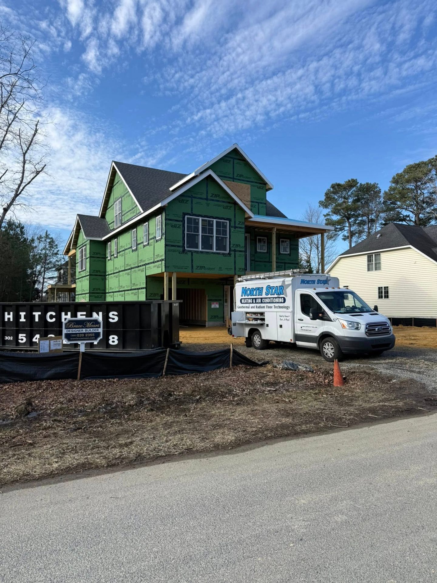North Star truck on site at new construction home