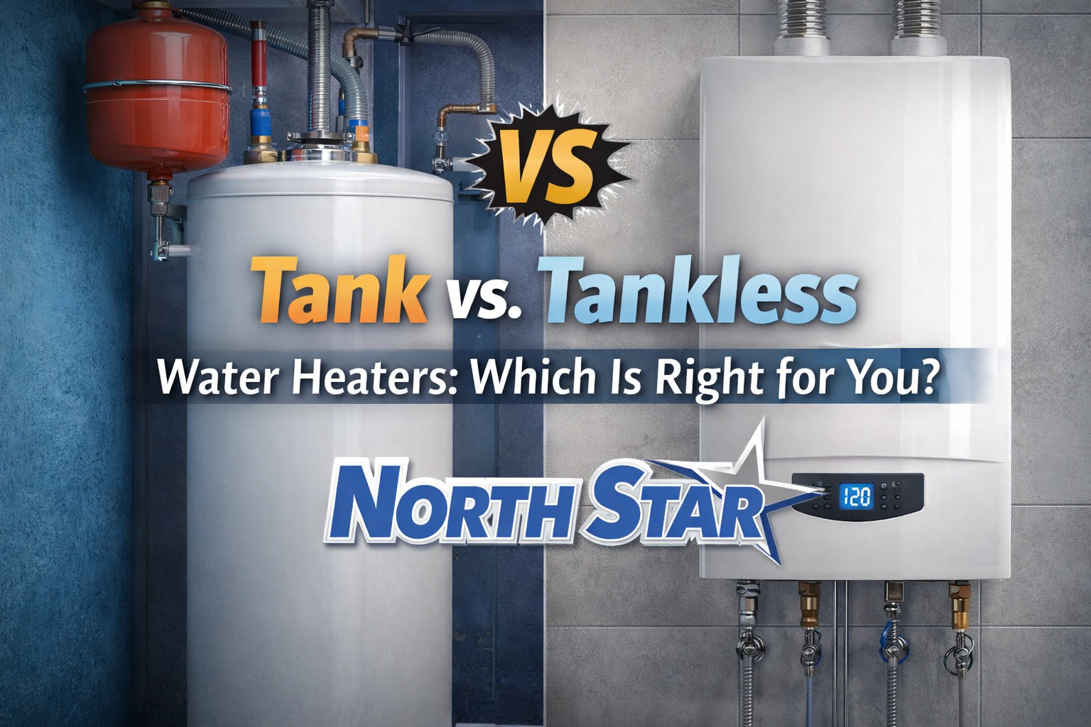 Tank vs. Tankless Water Heaters comparison — North Star Heating & Air Conditioning serving Sussex County DE and Eastern Shore MD